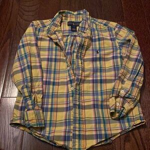 Polo Ralph Lauren Boys Checked Madras Plaid Button Up Shirt Size 5T